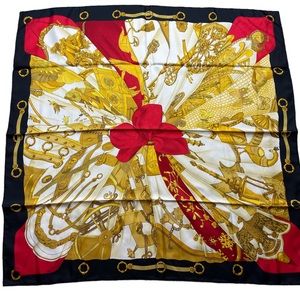 💯 Authentic Hermes Carre 90 " Soleil de Soie" Scarf by: Caty Latham.